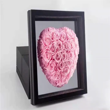 Nový Príchod Reálne Konzervované Ruže Srdce Tvar Zrkadla Akrylové Okno Darček Pre Valentines Day