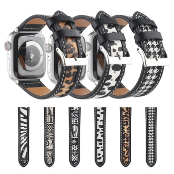 Popruh pre Apple hodinky kapela 45 mm 44 mm 40 mm iWatch 41mm 42mm 38mm pravej Kože+nylon, pás náramok iwatch série 6 5 4 3 2 1Se