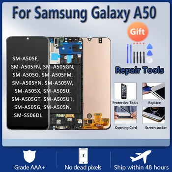 Pre Samsung Galaxy A50 A505 SM-A505FN/DS A505F/DS LCD Displej Dotykový Displej Digitalizátorom. Pre Samsung A50 lcd S Fram