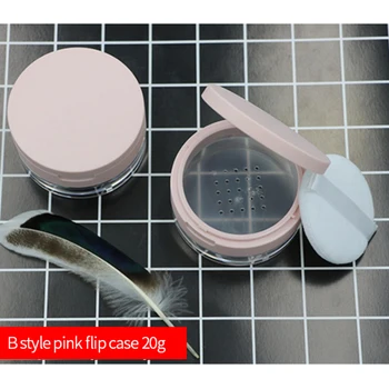 Prenosné Plastové Prášok Políčko Prázdne Prenosné Loose Powder Hrniec S Sito Lístkového Kozmetické Cestovné Make-Up Jar Sifter Kontajner