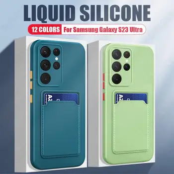 Puzdro Pre Samsung Galaxy S22 S23 Ultra S21 Plus S20 FE A52 A53 A33 A13 A52s 5G Luxusné Sloty pre Karty Držiteľ Silikónové Mäkké Kryt Telefónu