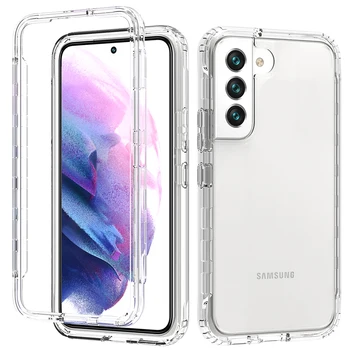 Puzdro Pre Samsung Galaxy S22 Ultra S22 Plus A13 A53 A33 5G Pokrytie 360 Vysoko Transparentné Gradient Farba Prípade Predný Rám