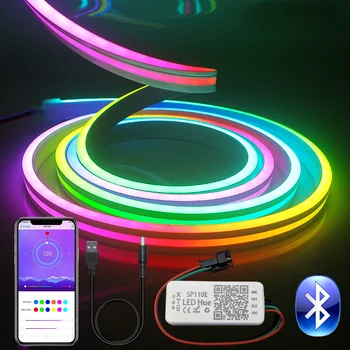 RGBIC Neónové Svetlo S Bluetooth Neon Lano Svetlo DIY Svetlo Bar Ovládanie Hudby APP Sync TV Podsvietenie Hra Obývacej Miestnosti Dekorácie
