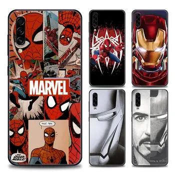 Telefón puzdro pre Samsung A10 A20 A30 A30s A40 A50 A60 A70 A80 A90 5 G A7 A8 2018 Prípade Silikónový Kryt Marvel Heroes Spiderman Ironman