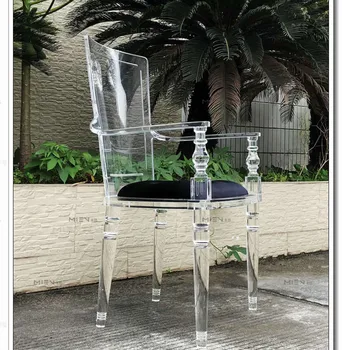 Tvorivé Osobnosti Transparentné Akrylátové Stoličky, Moderné Svadobné Kotvy Stolička Plne Transparentný Jedálenské Stoličky Crystal Obliekanie Stoličky
