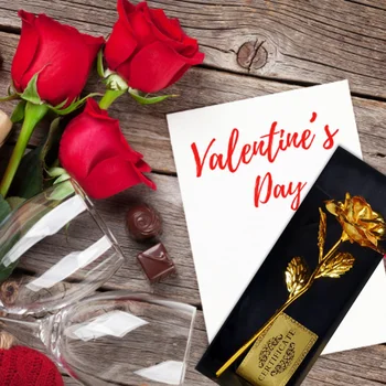 Valentína Tvorivé Gold Rose Darček Pre Priateľku, Deň matiek, Výročie Svadby Dekor Zlatého Kvetu Festival Dodávky