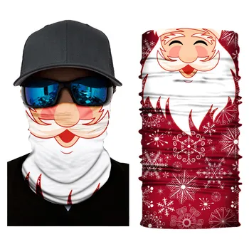 Vianočné 3D Vytlačené Bandana Šatka Ženy Muži Strany Masku na Tvár Šatku Vonkajšie hlavový most na Koni Masky Vianoce, Santa Claus Šatku