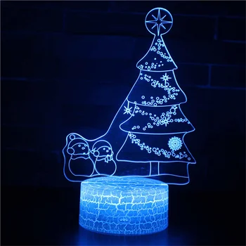 Vianočné Dekorácie 2023 Deti Nočné Svetlo pre Spálne 3D Ilúziu Lampa Vianočný Darček pre Deti Baby Súčasnosti Led Nočného