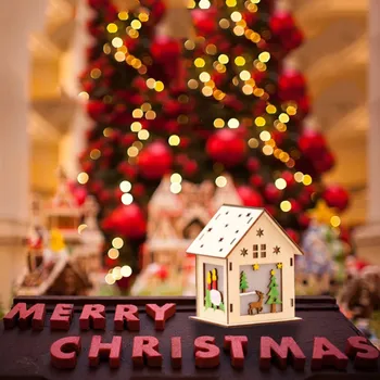 Vianočné DIY Darčekové Dekorácie, Ozdoby, Okno Drevené Dekoračné Svietiace Domu Vianočné Gule Garland Nerozbitné Ds9 Ornament