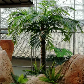 Zelené Umelé Rastliny Kokosový Leaf Palmového Lístia Tropických Rastlín List Riasy List Pobočky Záhrade Strom Hotel Mall Dekorácie