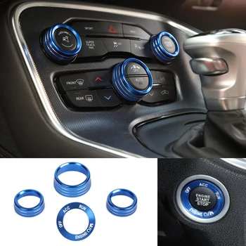 Zliatina Hliníka Modrá Engine Start Stop Tlačidlo Klimatizácia Spínač Výbava Pre Dodge /Challenger /Nabíjačky 2015-2021 Auto Príslušenstvo