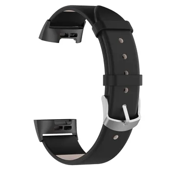 Čierne Kožené Smart Hodinky Pásmo pre Fitbit Poplatok 3 Náhradné Náramok na Zápästie pravej Kože Pásmo pre Fitbit Poplatok 3