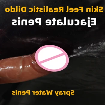 Ženská Masturbácia Realistické Veľký Silikónový Sprej na Penis, Dildo Striekať Dildo pre Ženy Ejakulující Dilda Sexuálne Hračky pre Adutls 18