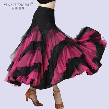 Ženy Tanec Kostým Flamenco Valčík Ballroom Dance Sukne Klasická Súťaž Praxi Vrstvený Big Swing Španielsky Sukne Nové